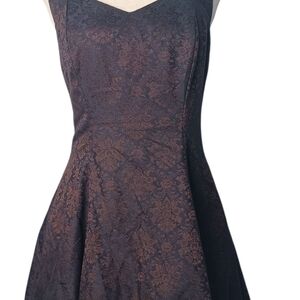 Elegant Strapless Black and Brown Dress